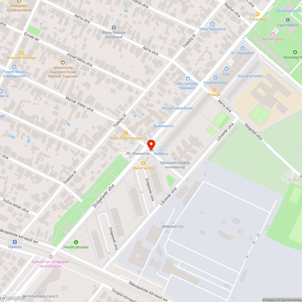 Elhagyott autó bejelentés helye