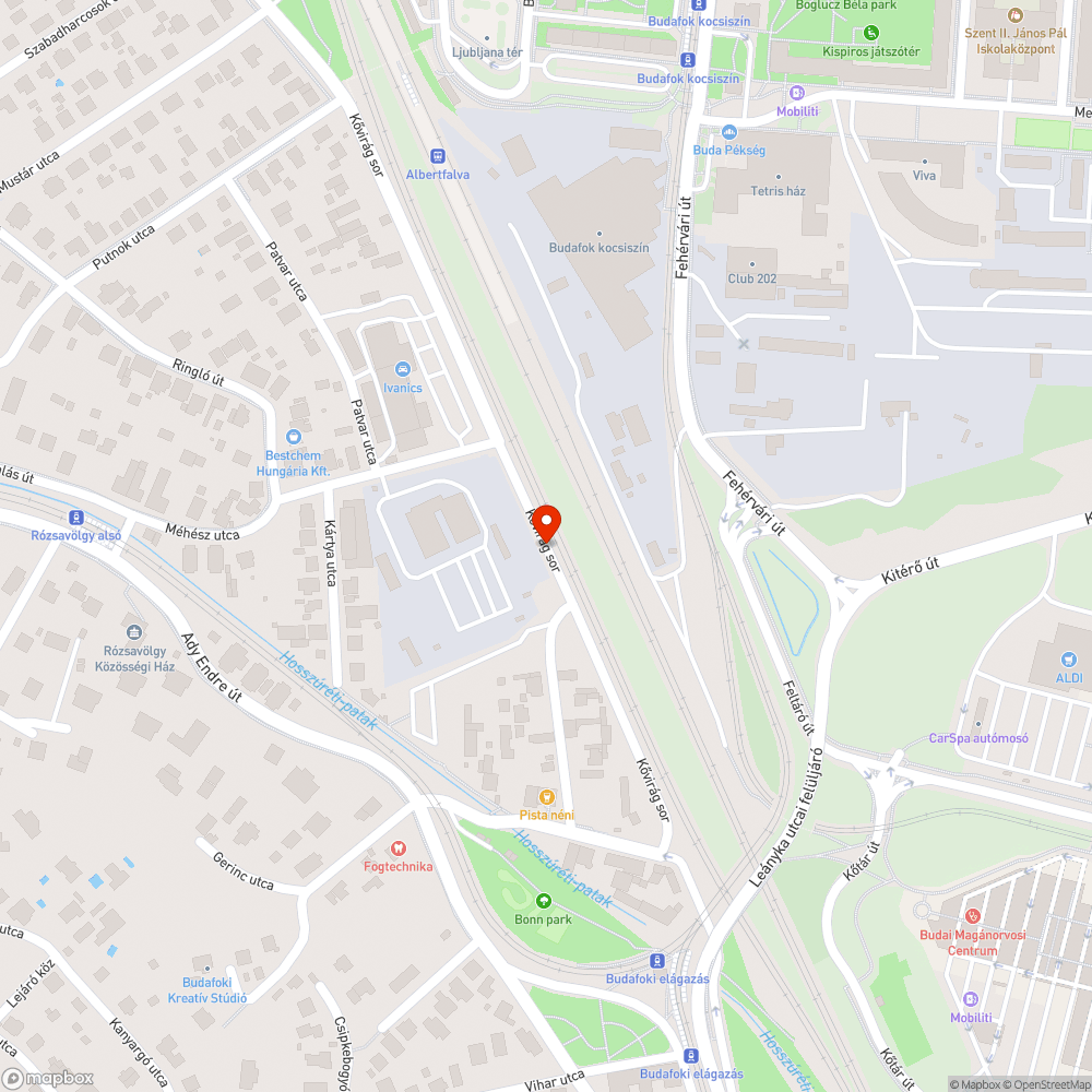 Erősen kátyús útszakasz bejelentés helye