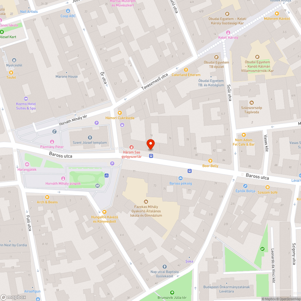 Horváth Mihály téri buszmegálló bejelentés helye