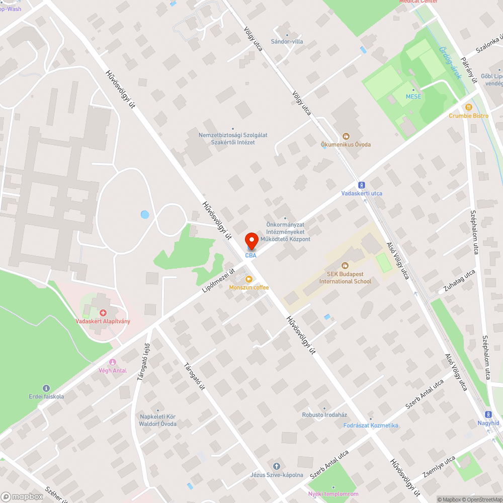 Hűvösvölgyi és Vadaskerti kereszteződés jelzőlámpa bejelentés helye