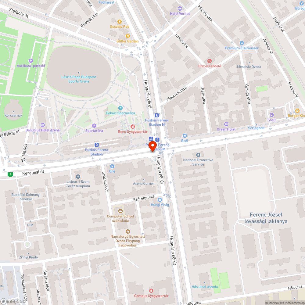 Kátyú bejelentés helye