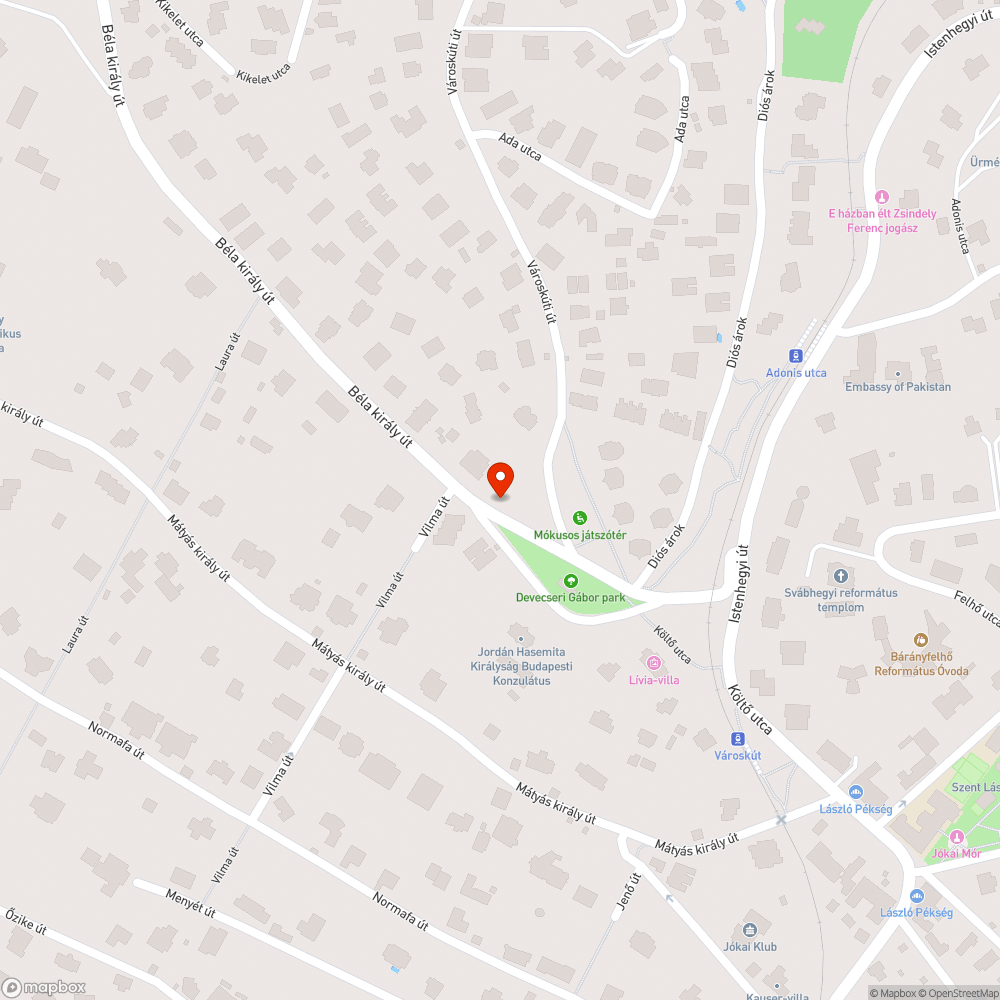 Belógó növényzet bejelentés helye