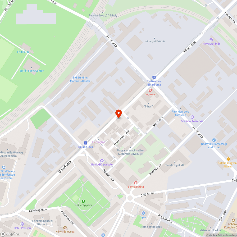 Betontömb az utcán bejelentés helye