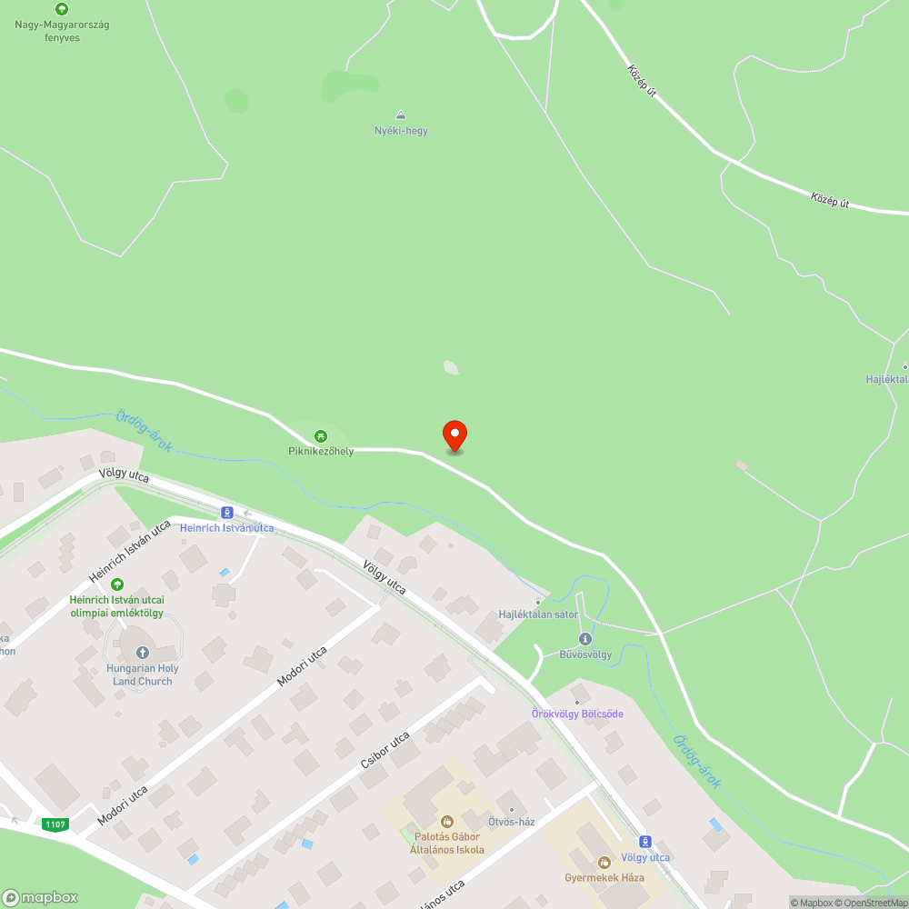 Veszélyes útra dőlt fa az erdőben bejelentés helye