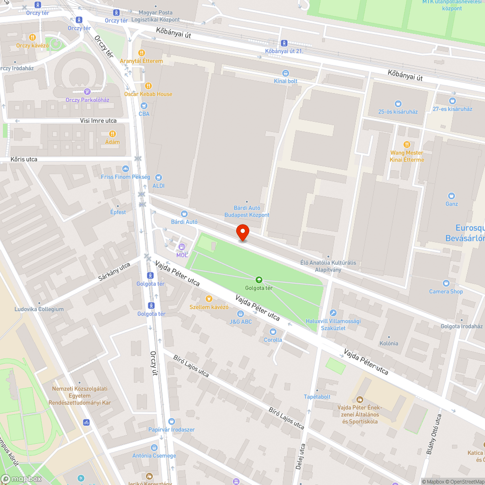 Elhagyott autó bejelentés helye