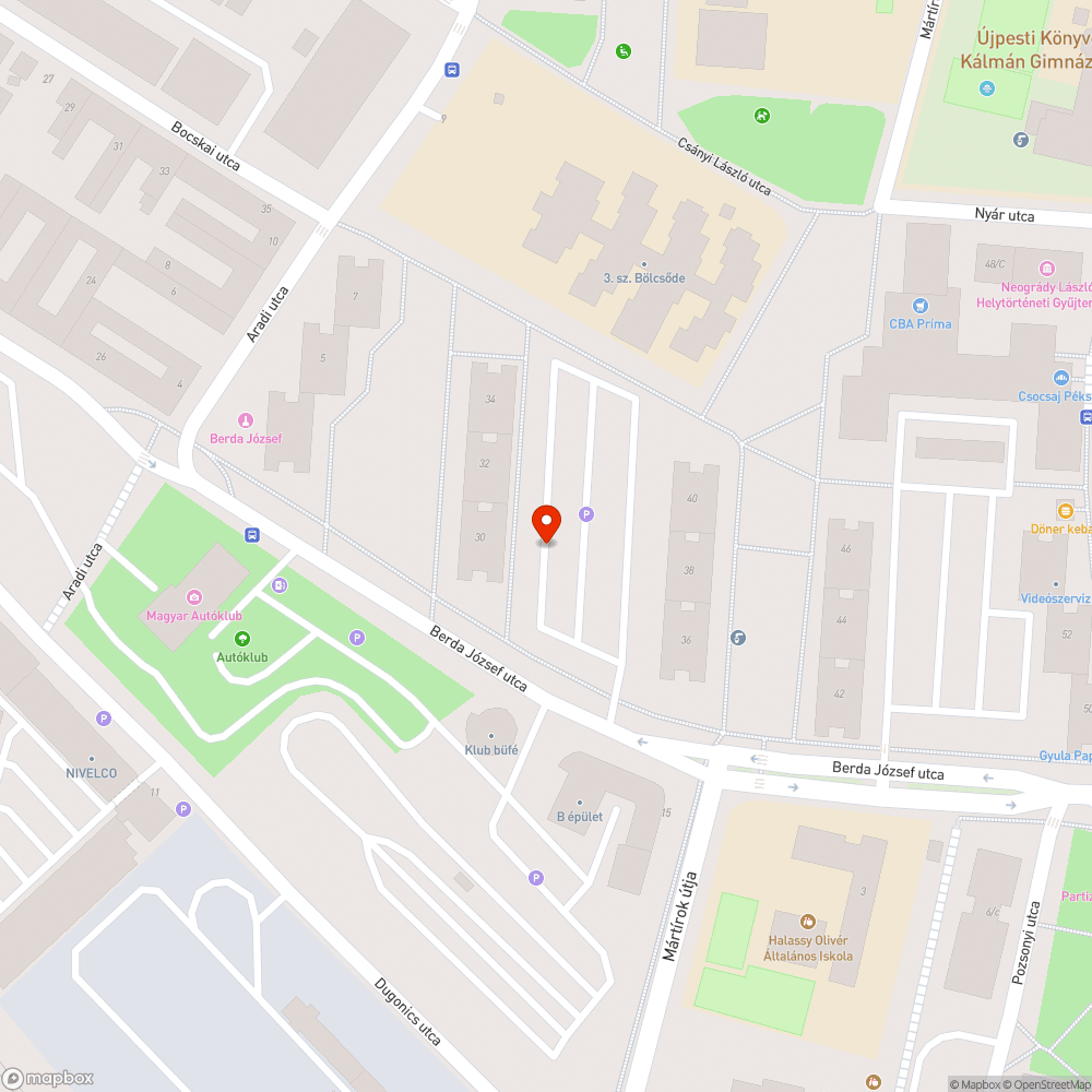 Elhagyott autó bejelentés helye