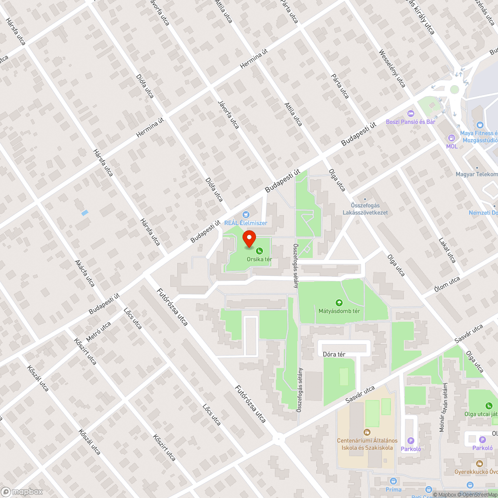 Kiszáradt fa bejelentés helye