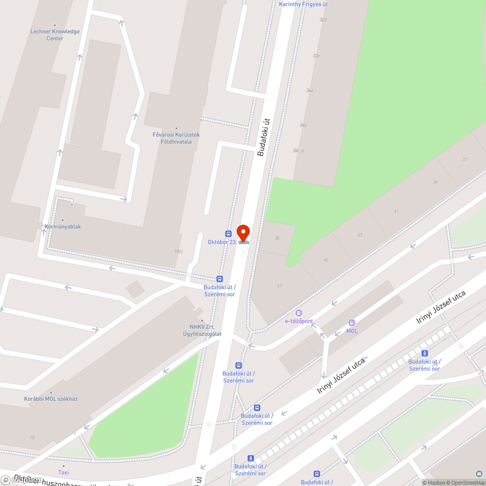 Kátyú bejelentés helye