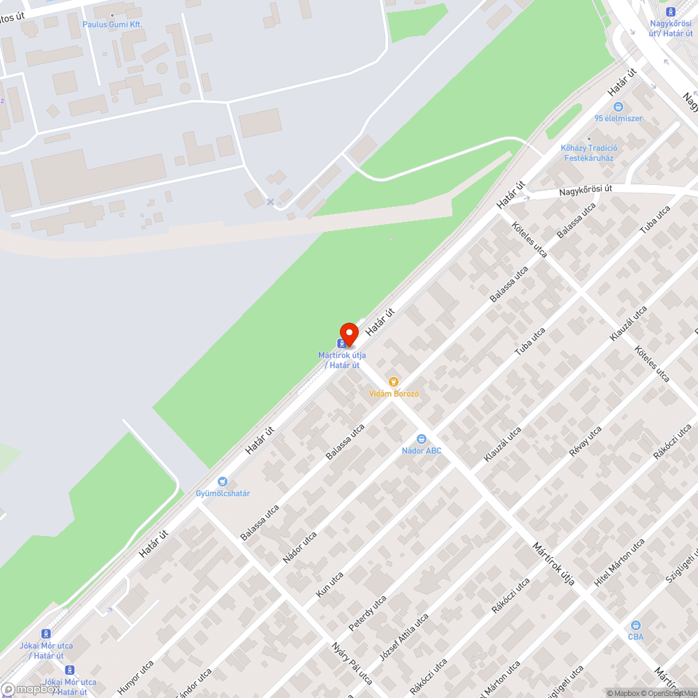 Kátyú bejelentés helye