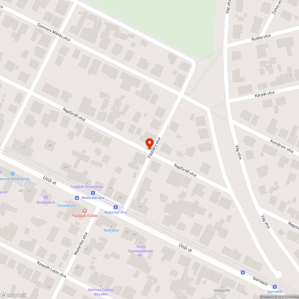 Eltömődött vízelvezető bejelentés helye