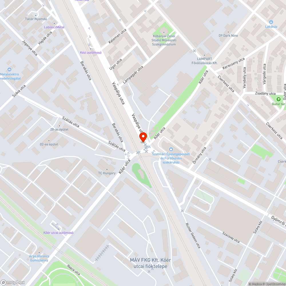 Egy rongálódott aknafedél bejelentés helye