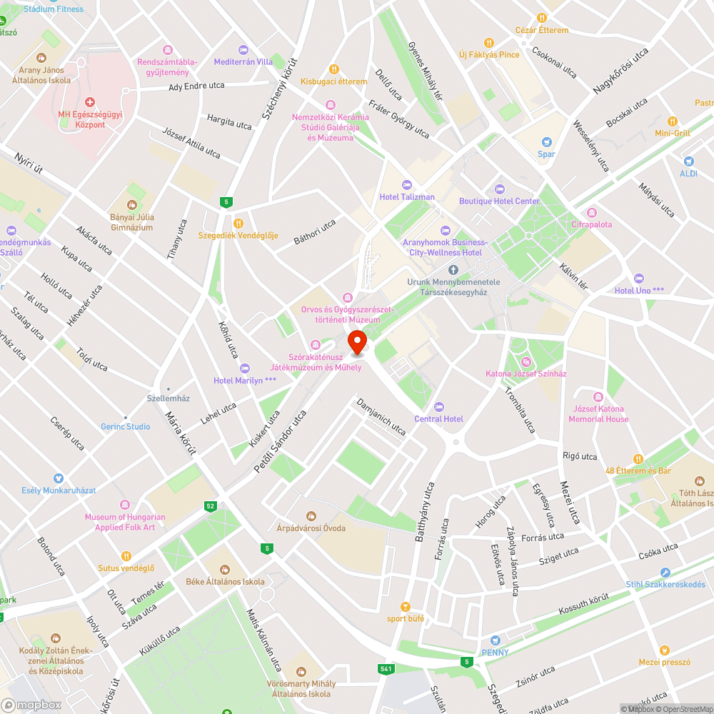 Repedezett, hiányos járda a belvárosban bejelentés helye