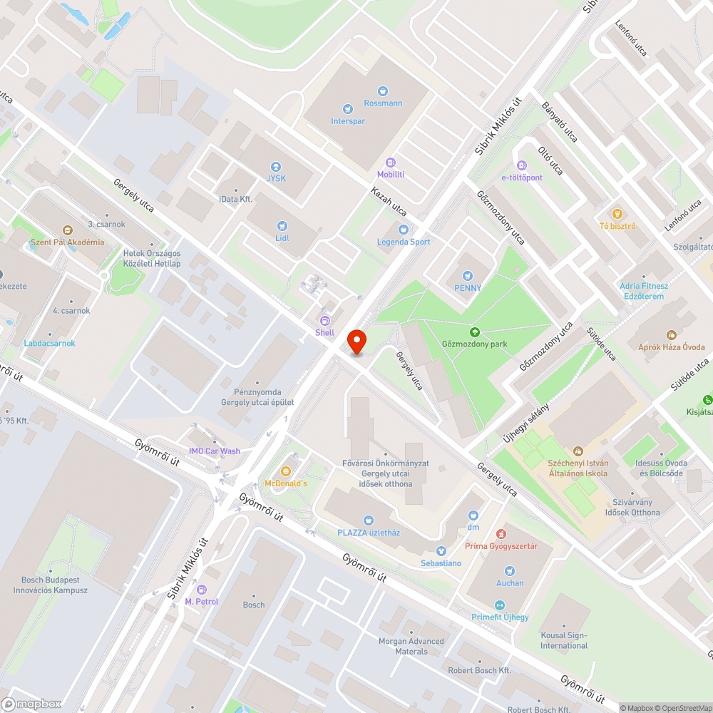 Kőtömbök a Gergely utca-Sibrik Miklós út sarkánál. bejelentés helye