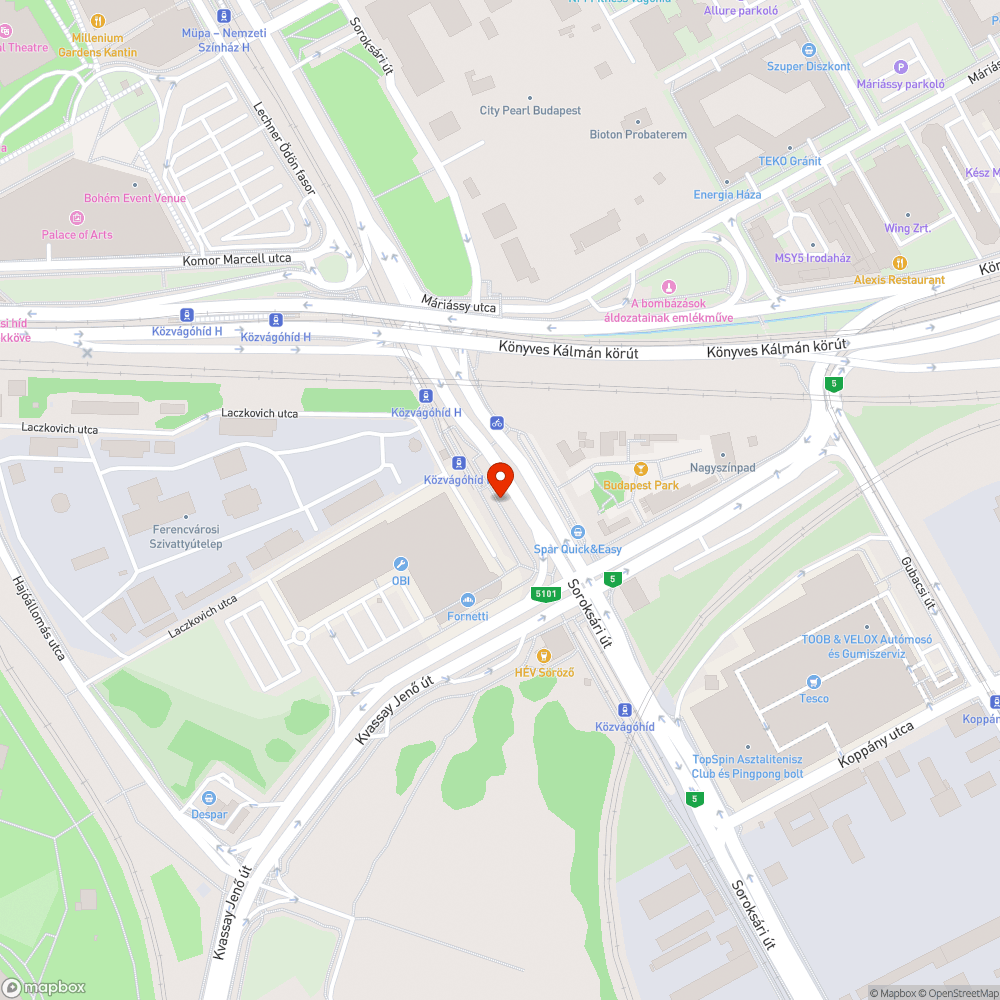 Kőtörmelékes környezet a Boráros téri villamos végállomás mögötti zöldsávban. bejelentés helye