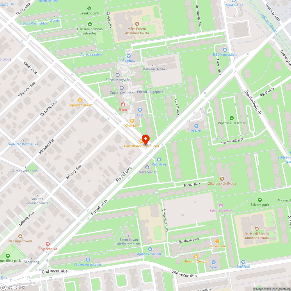 Kőtörmelékek a Vezér utca-Füredi utca sarkánál. bejelentés helye