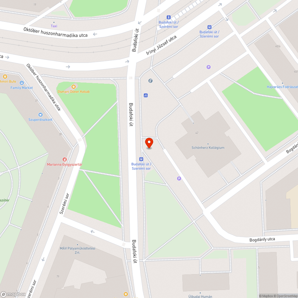 Túl keskeny járda (Budafoki út) bejelentés helye