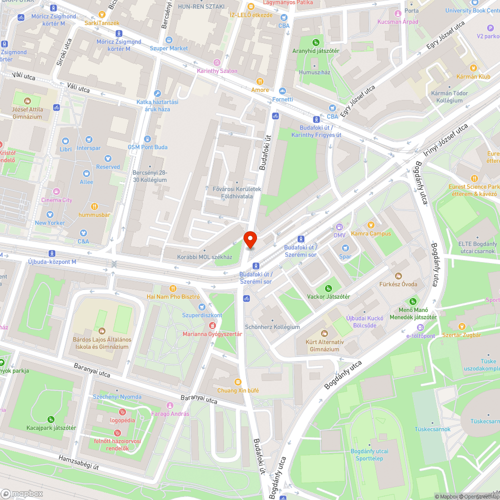 Felújításra szoruló Budafoki út bejelentés helye