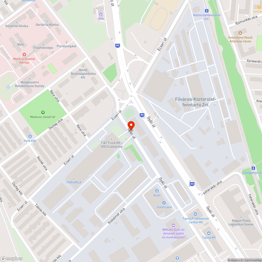 Kidöntött csőkorlát - Gyáli út bejelentés helye