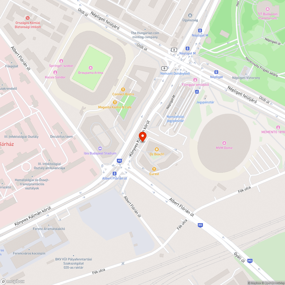 Hiányzó fa - Könyves Kálmán körút az M5-ös lejárónál bejelentés helye