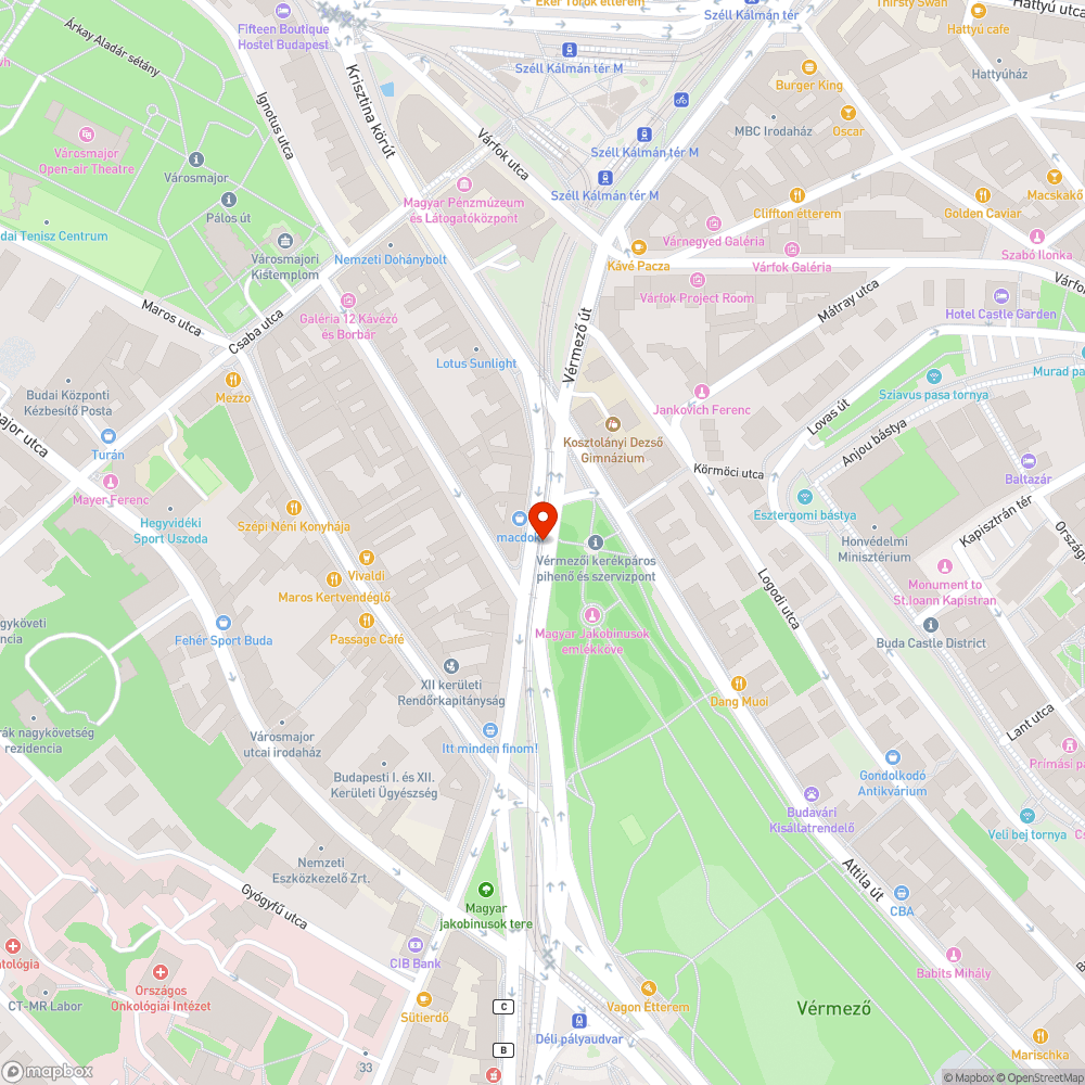 Krisztina körút - kerékpáros átkelőhely bejelentés helye