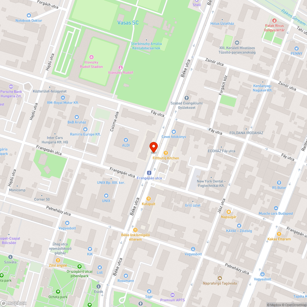 1135 Béke út 26 bejelentés helye