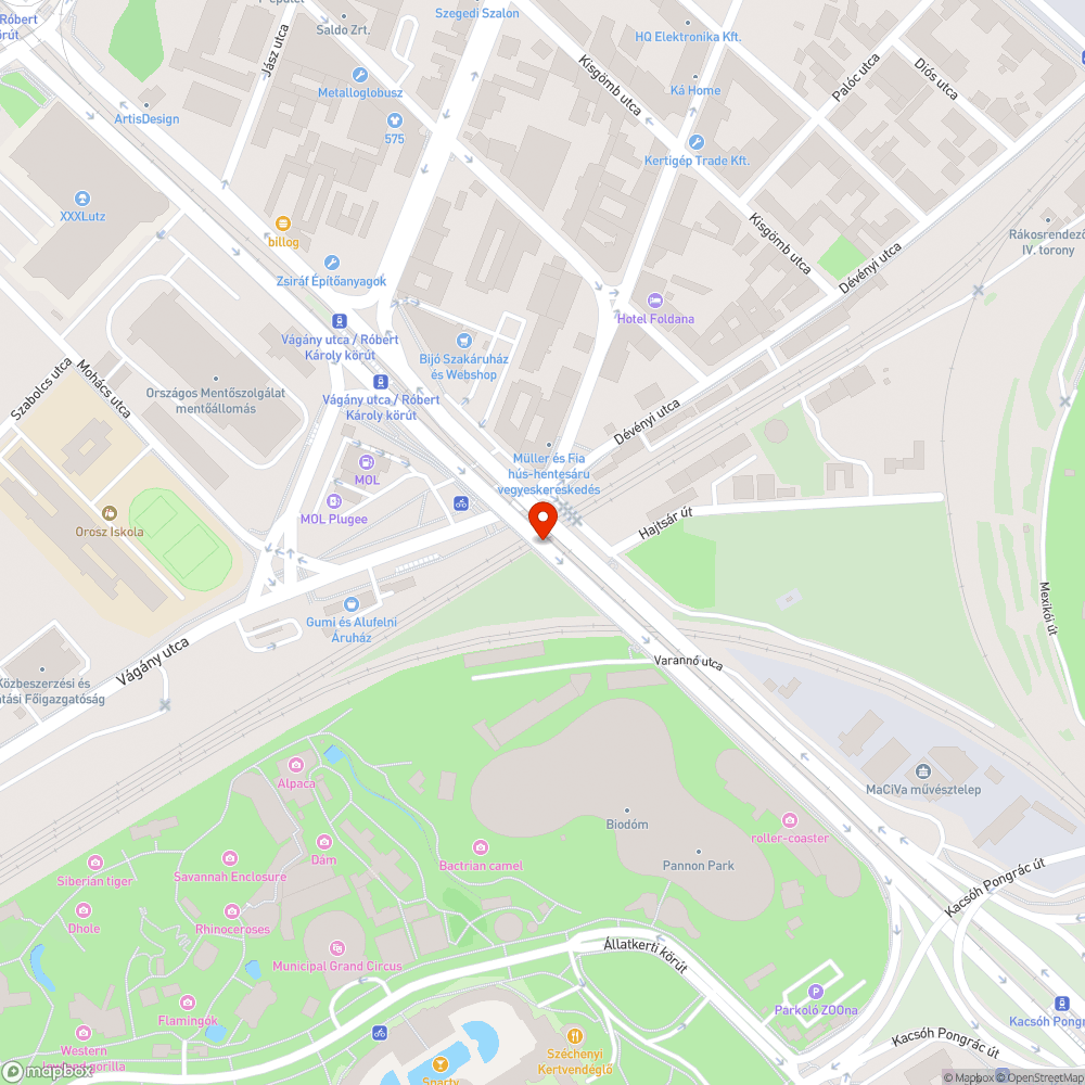 Lekopott felfestések a Vágány utcai felüljárón bejelentés helye