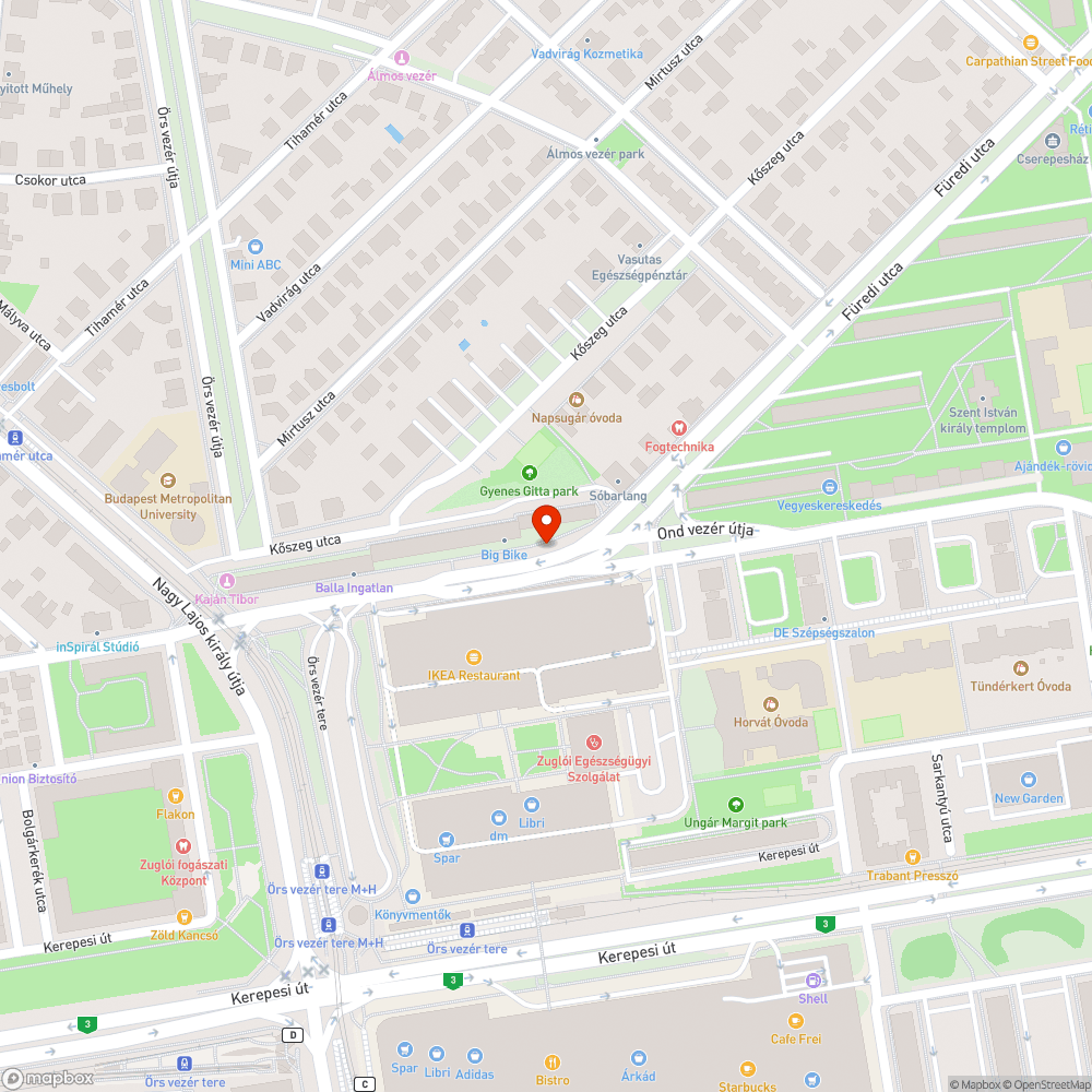 Kidöntött fa parkolásgátló oszlopok az Örs vezér terénél. bejelentés helye