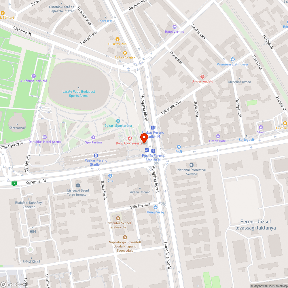 Elhagyott kerékpármaradvány a Stadionoknál bejelentés helye