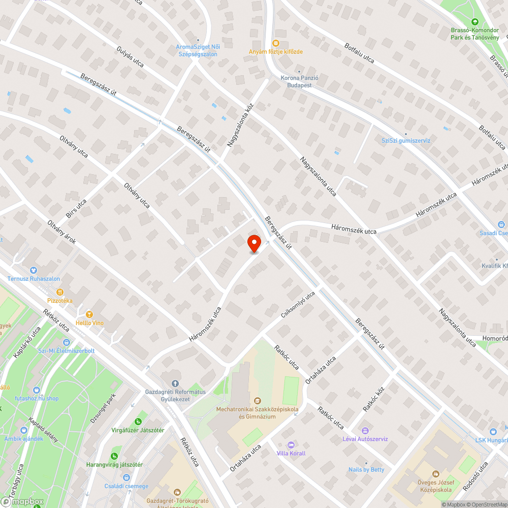 kátyús út bejelentés helye