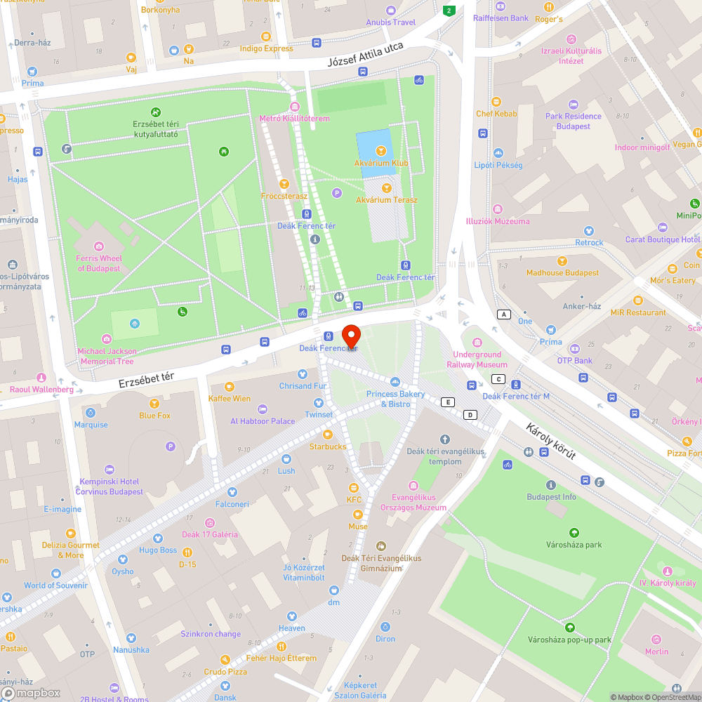 Hiányzó térkő a Deák Ferenc téren bejelentés helye