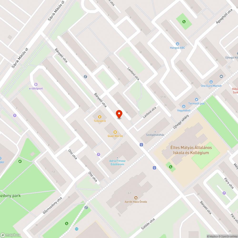 Aszfaltos, köves zöldterület bejelentés helye