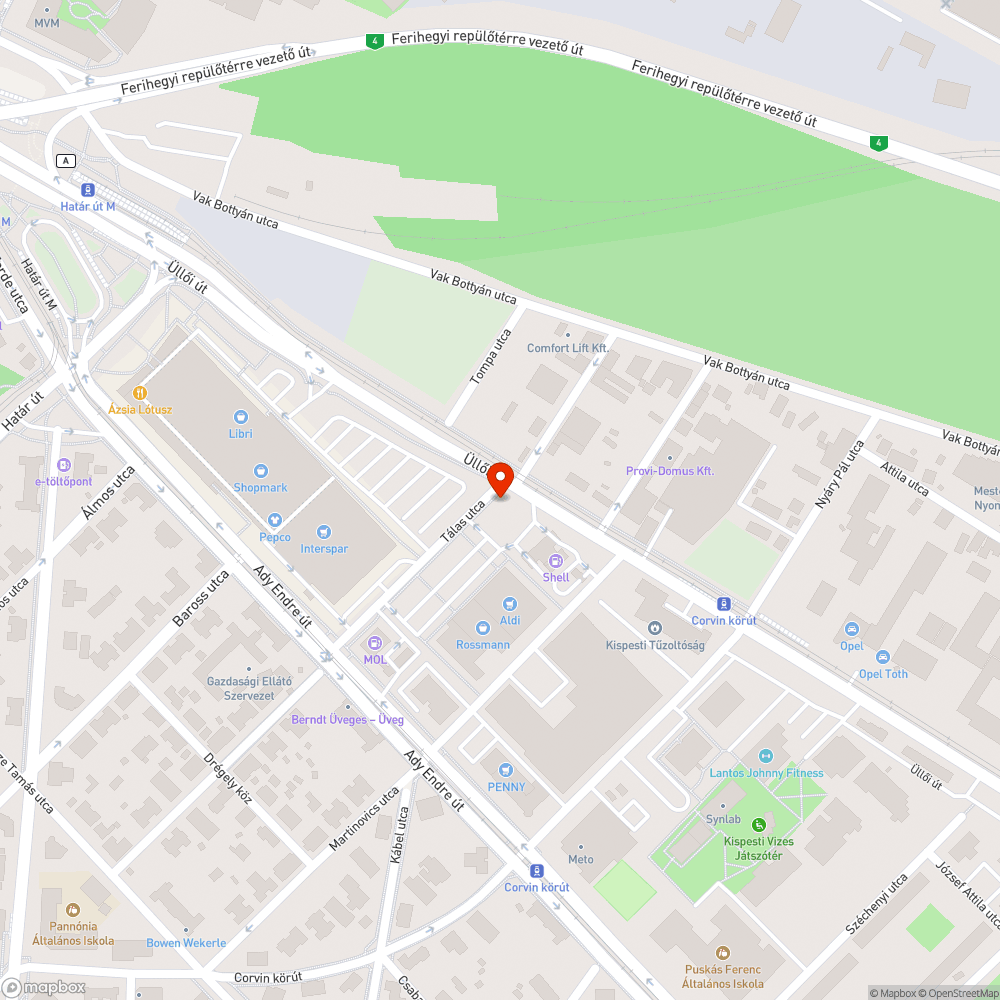 Gondozatlan, gazos, gyomos terület a Tálas utca mellett bejelentés helye