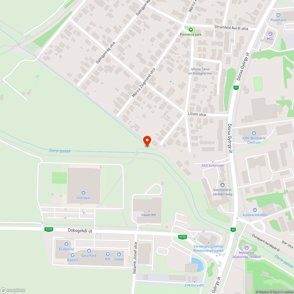 A Dera-patak körüli szemét felgyülemlése bejelentés helye