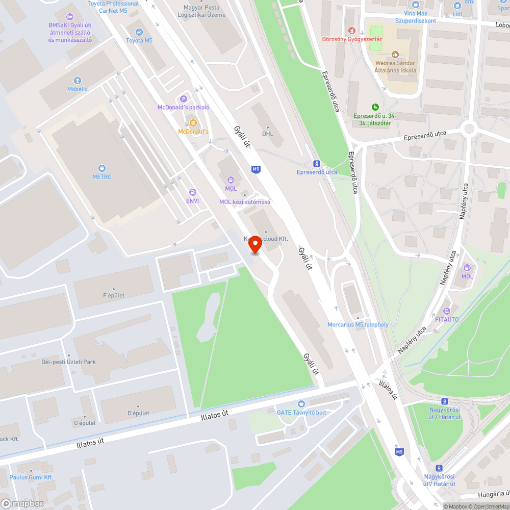 Haszontalan oszlop bejelentés helye