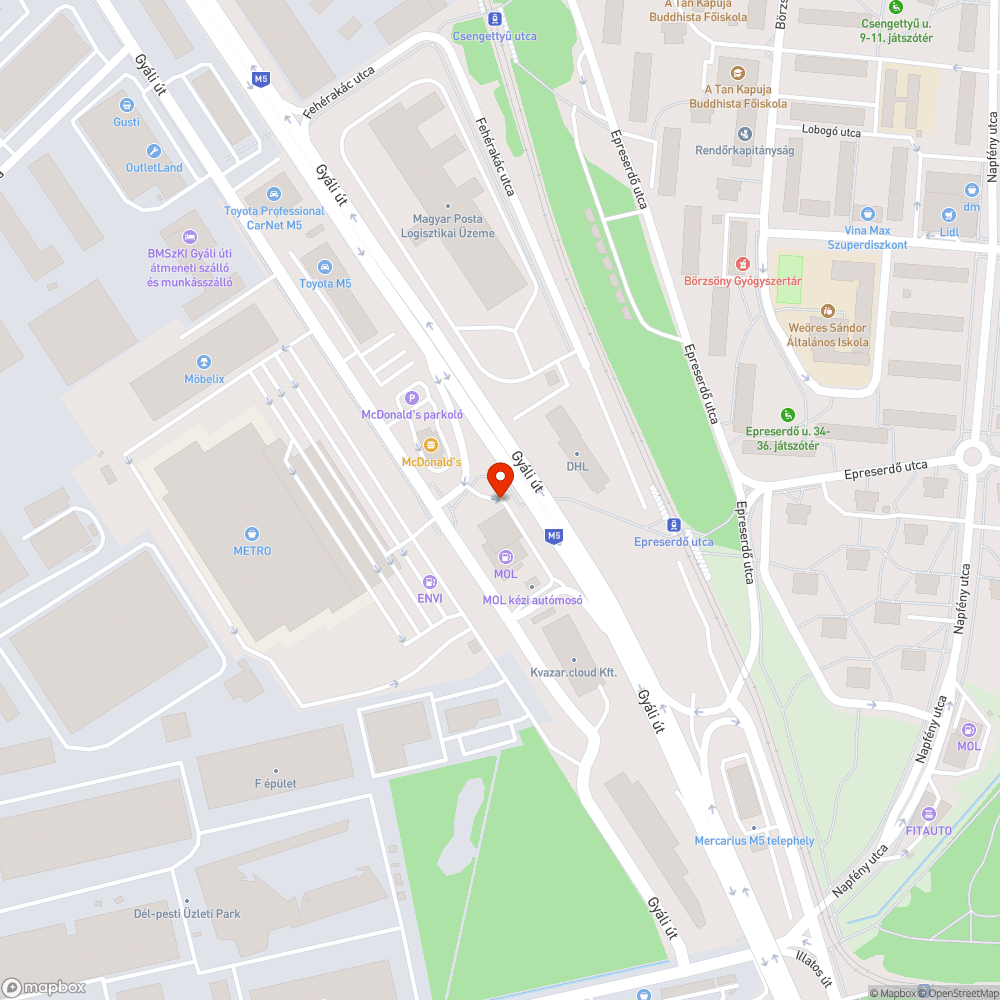 Derékban meghajlott közvilágítási lámpa bejelentés helye