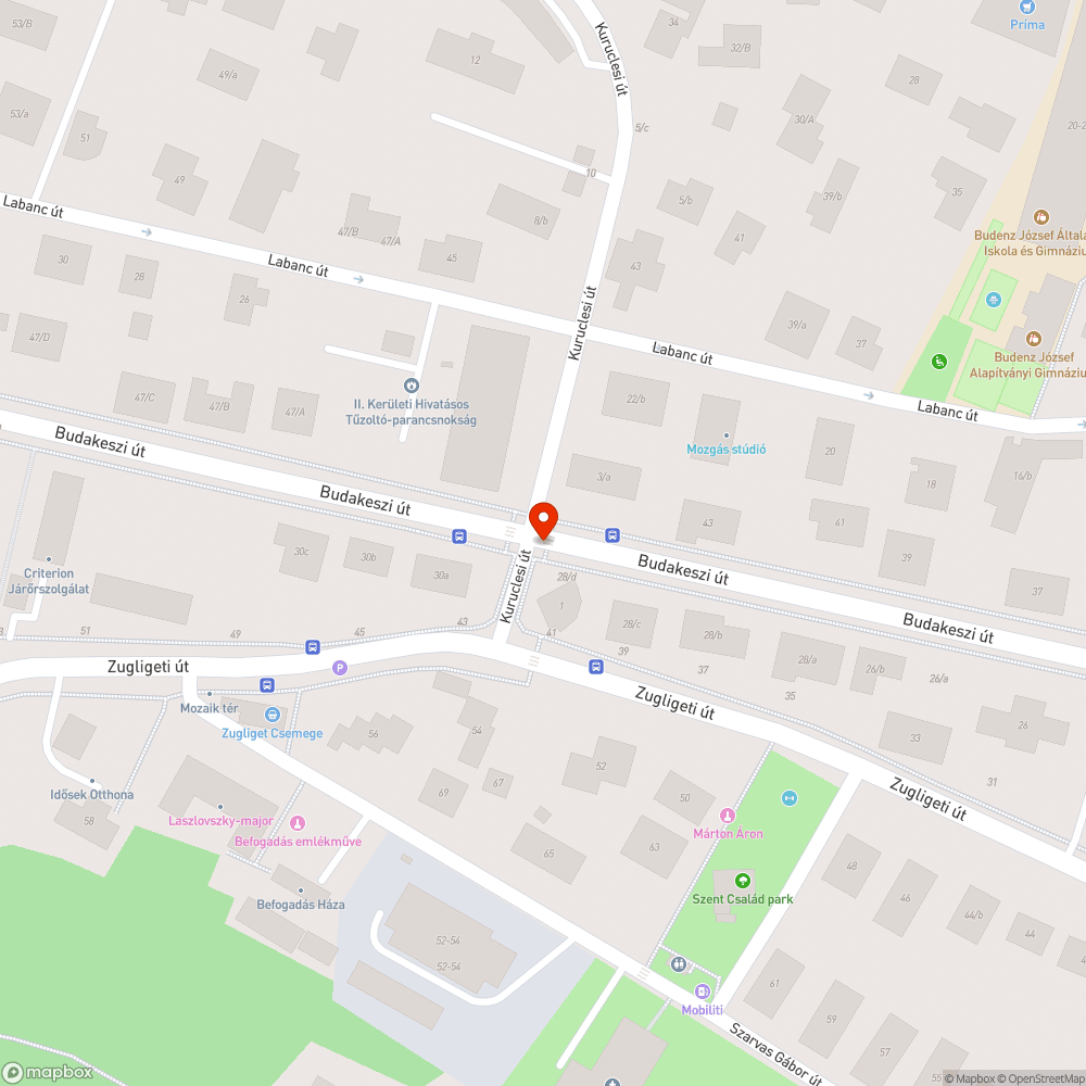 Veszélyes buszmegálló bejelentés helye