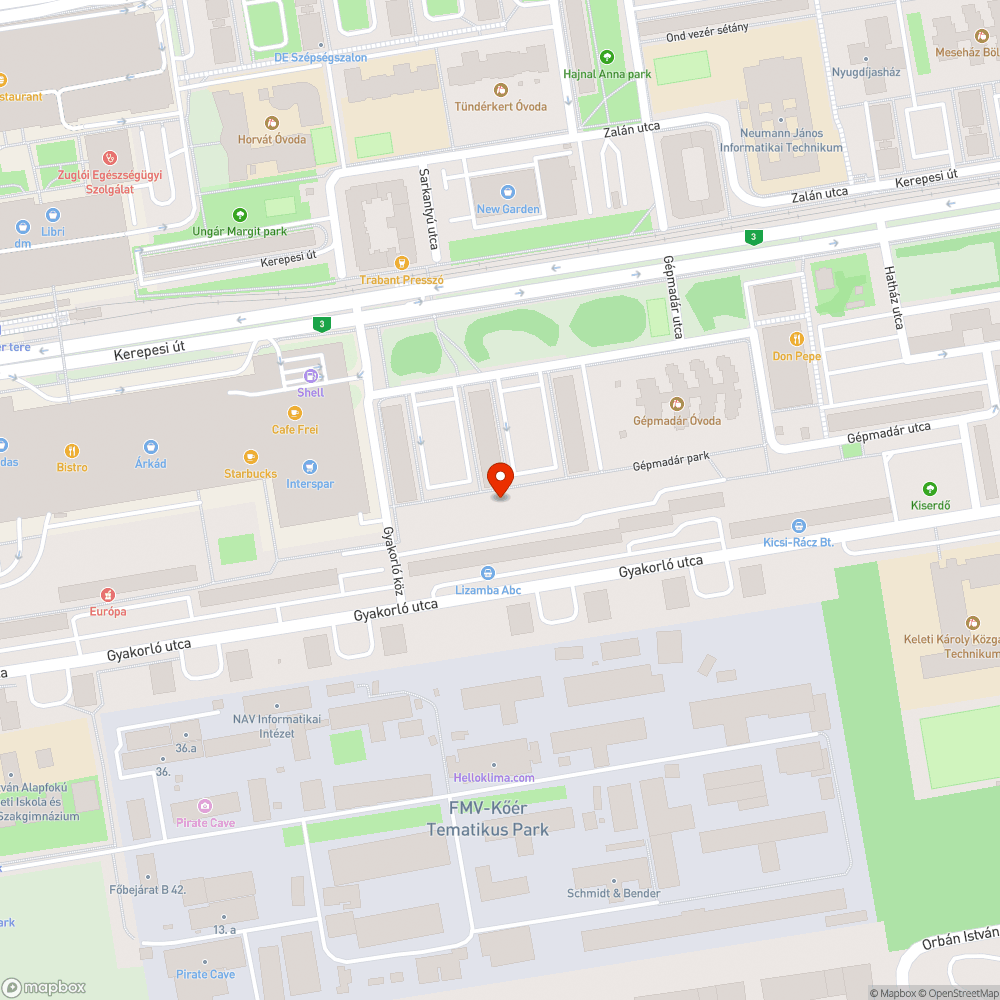 Otthagyott betontömbök a Gépmadár parkban. bejelentés helye