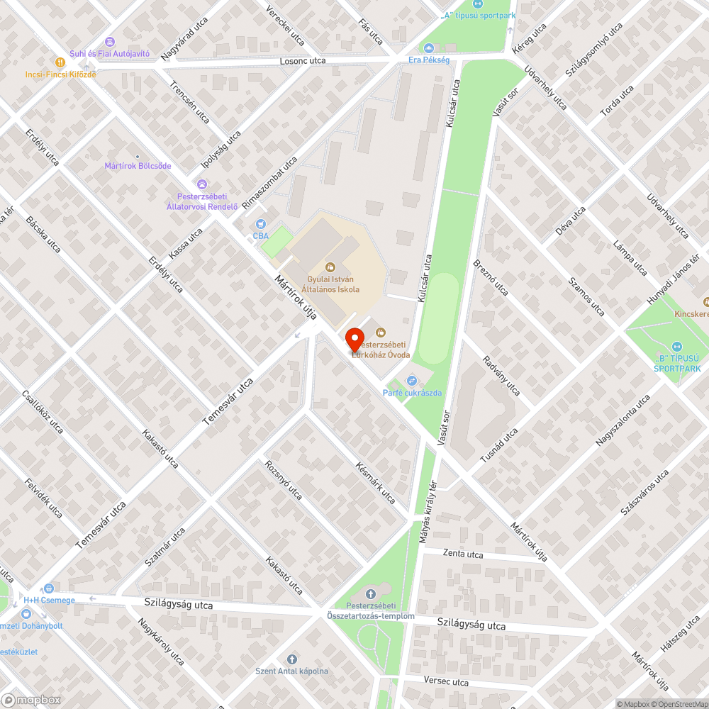 Veszélyesen megrongálódott oszlop bejelentés helye