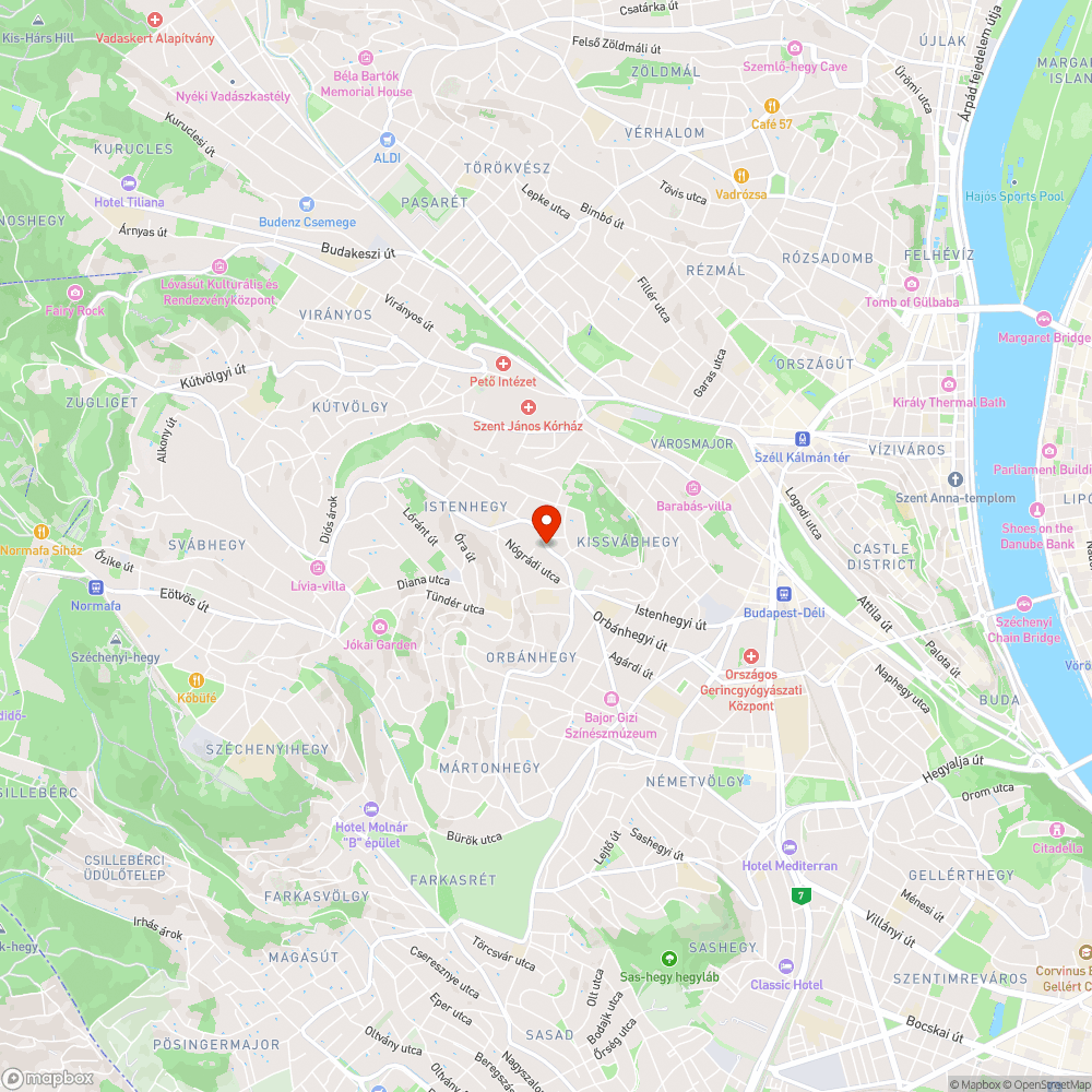 Kátyú az Istenhegyi úton bejelentés helye