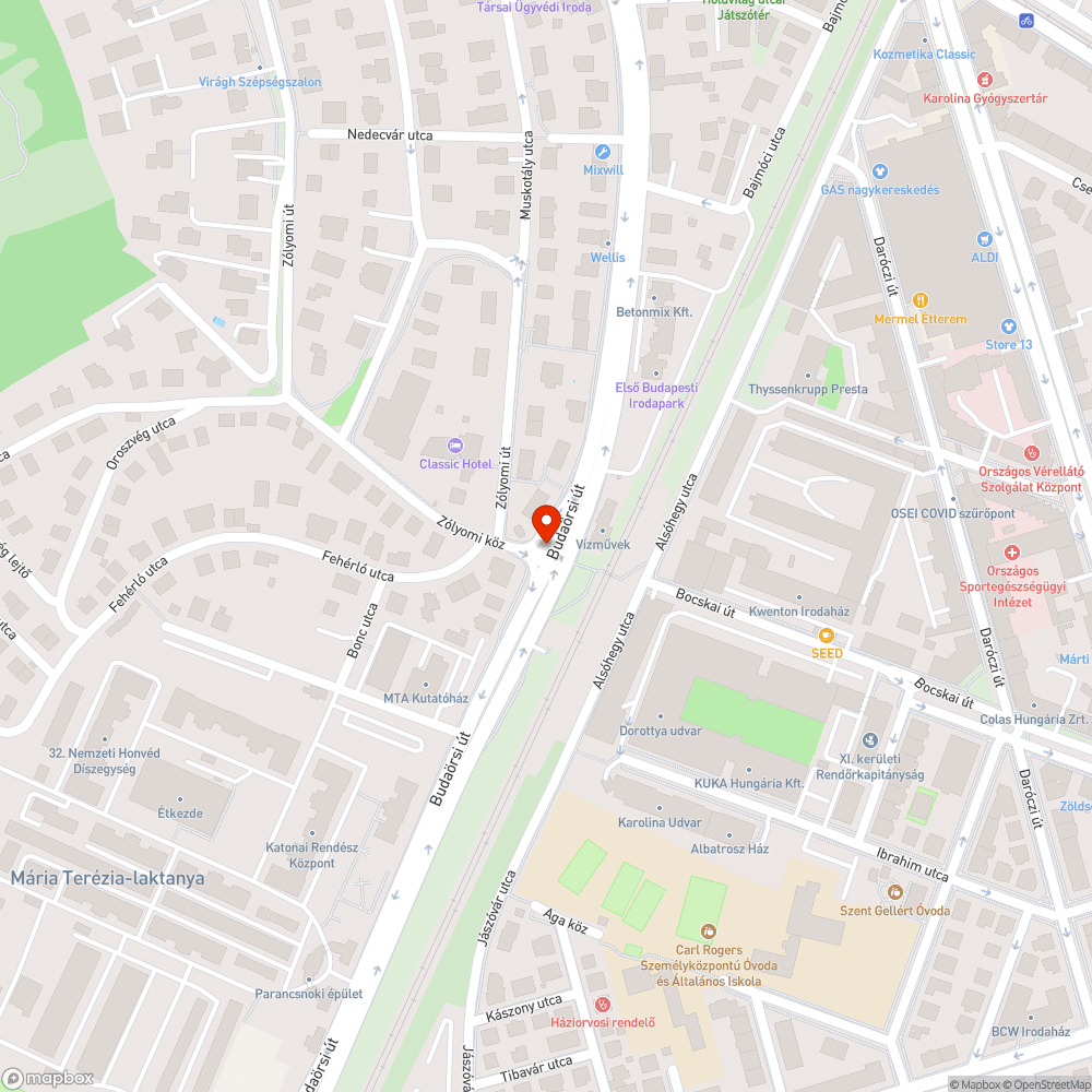 Fehérló utca, Budaörsi út találkozása bejelentés helye