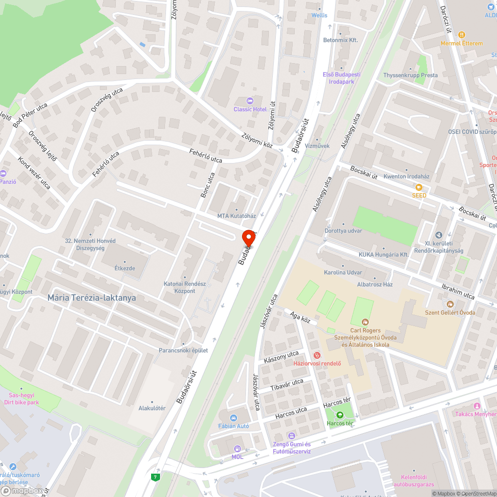 Közlekedési lámpa beállítása, Budaörsi út, Töhötöm utcai zebránál bejelentés helye