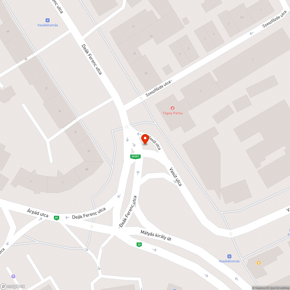 Eger- Deák Ferenc utca-Vasút út-Vasútállomás csomópontnál hatalmas nyomvályúk és kátyúk! bejelentés helye