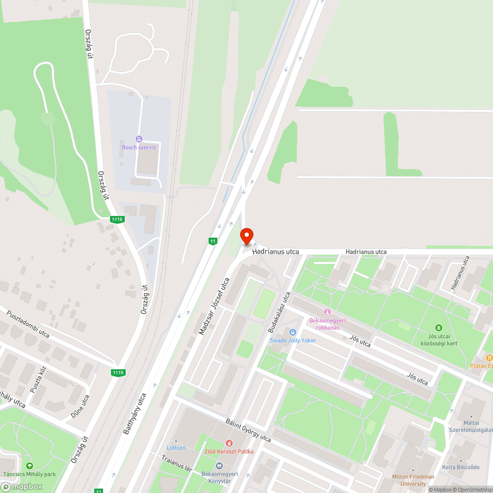 Végeszakadt út! bejelentés helye