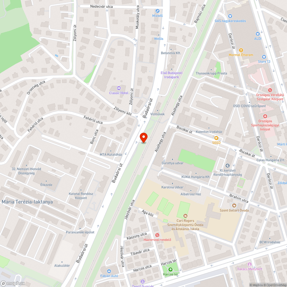 Fehérló utca környéke (Petőfi laktanya) - Körtér autóbusz kapcsolat bejelentés helye