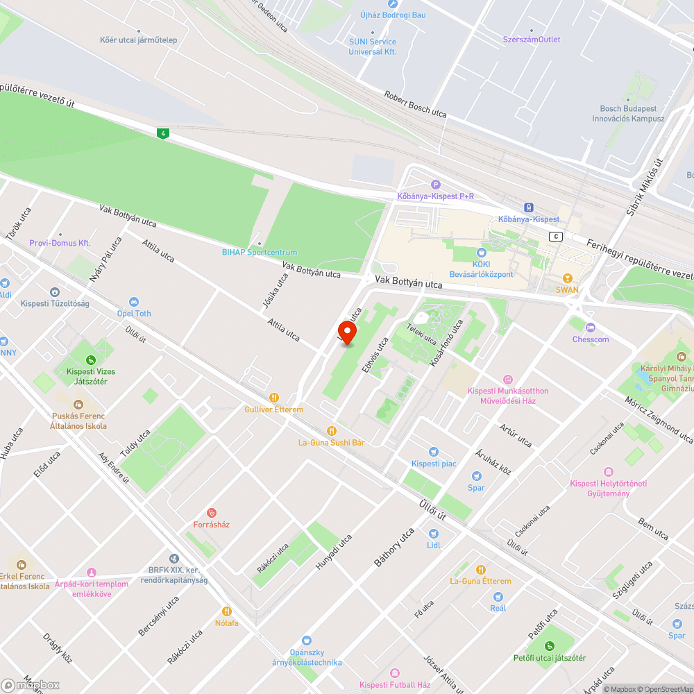 Tábla a járda közepén bejelentés helye