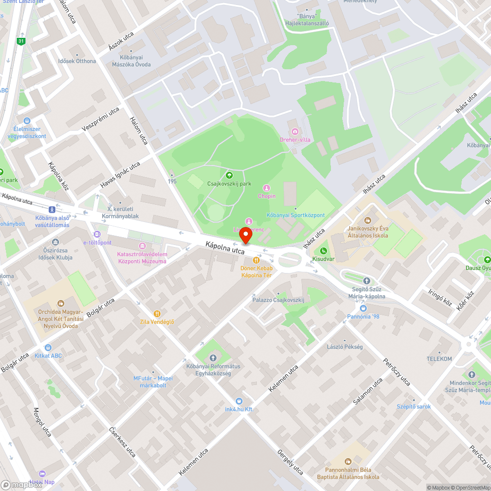 Csajkovszkij Park bejelentés helye