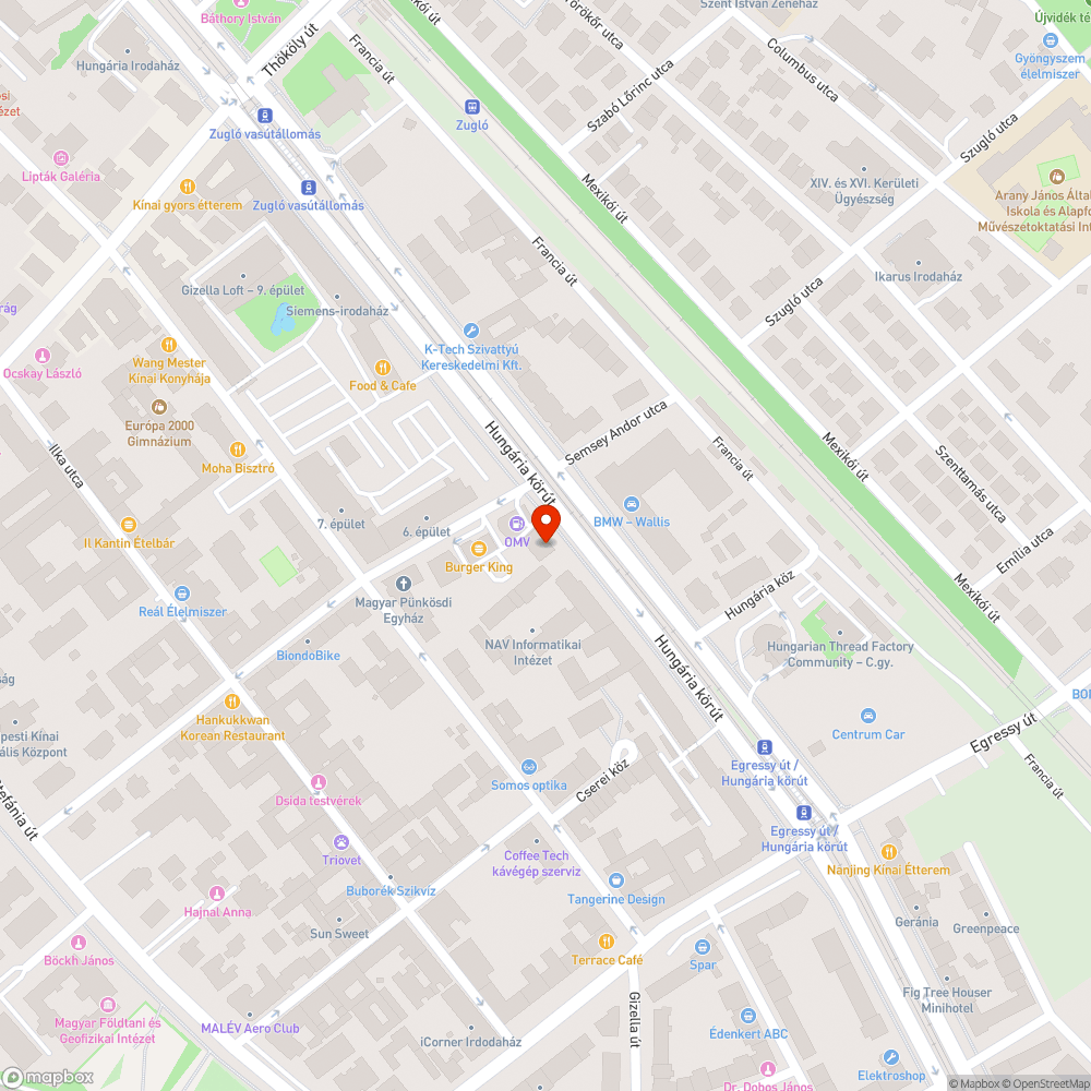 Útburkolati jelzés! bejelentés helye