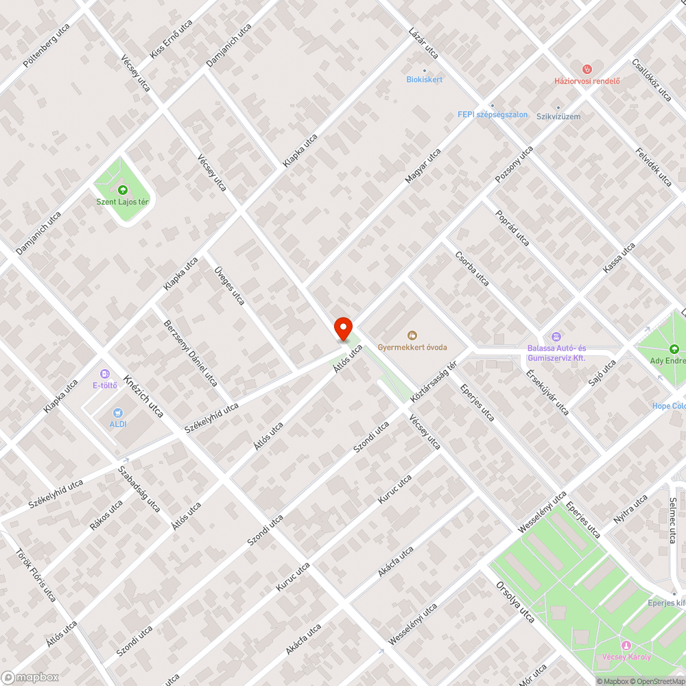 Kátyú bejelentés helye