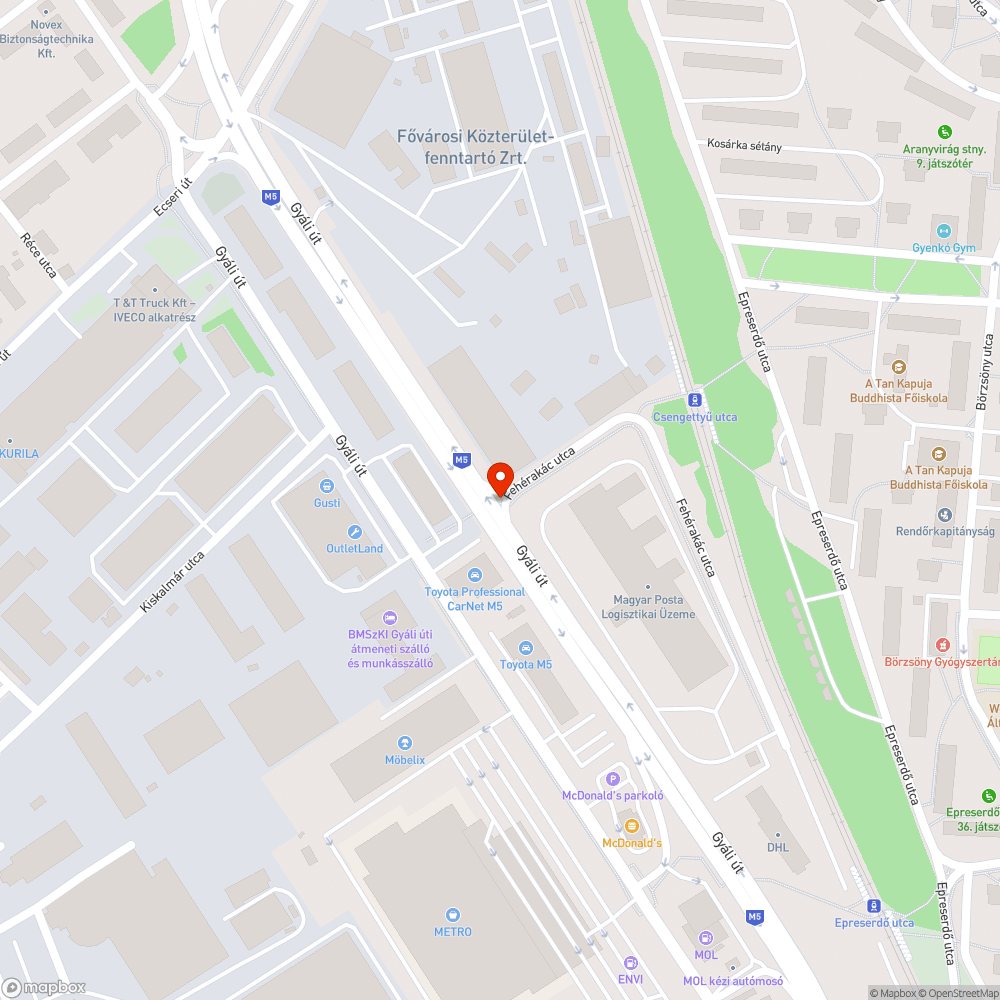 Terelőkorlát bejelentés helye