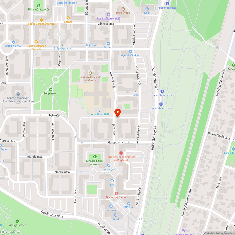 Beszakadt úttest bejelentés helye